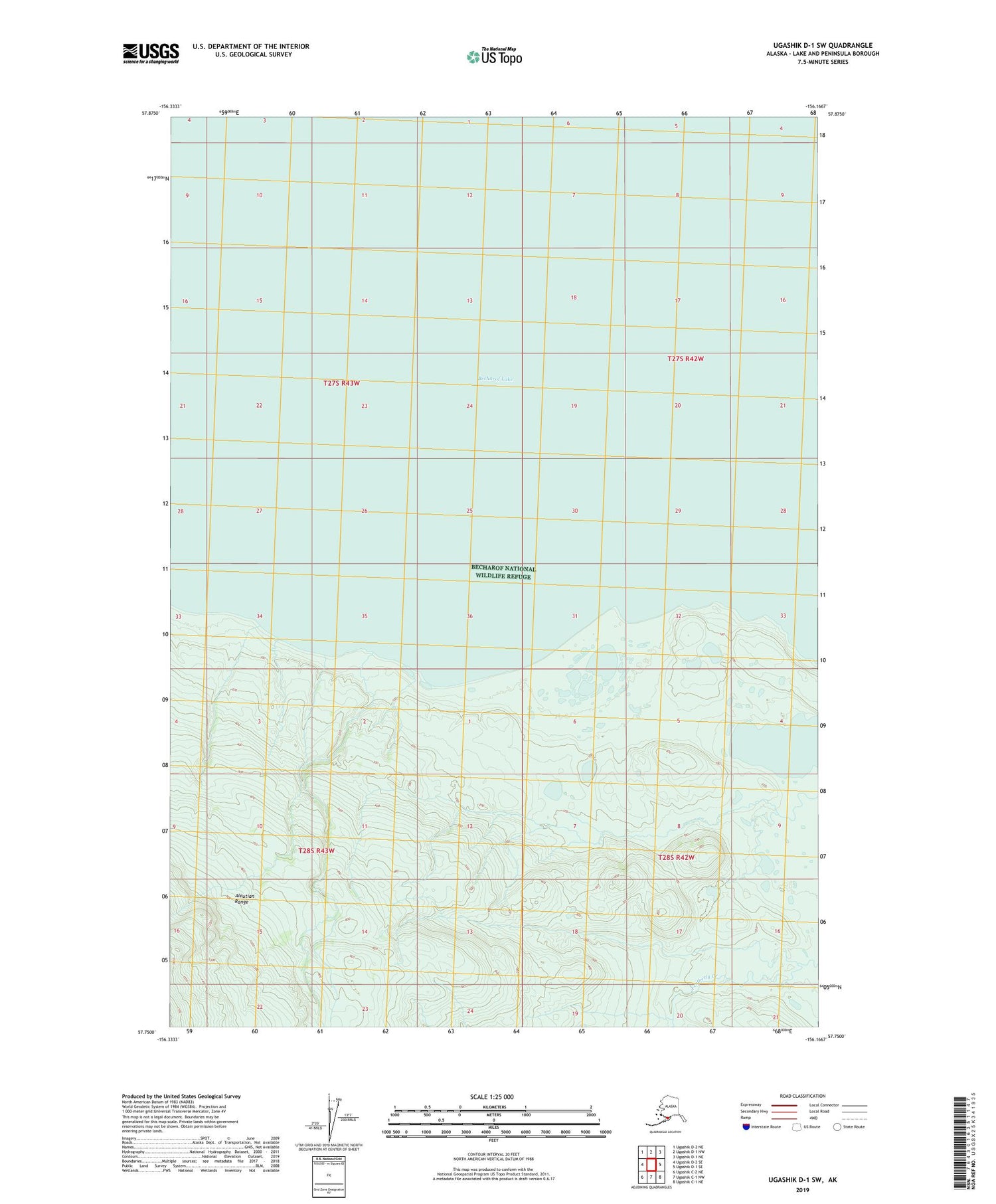 Ugashik D-1 SW Alaska US Topo Map Image
