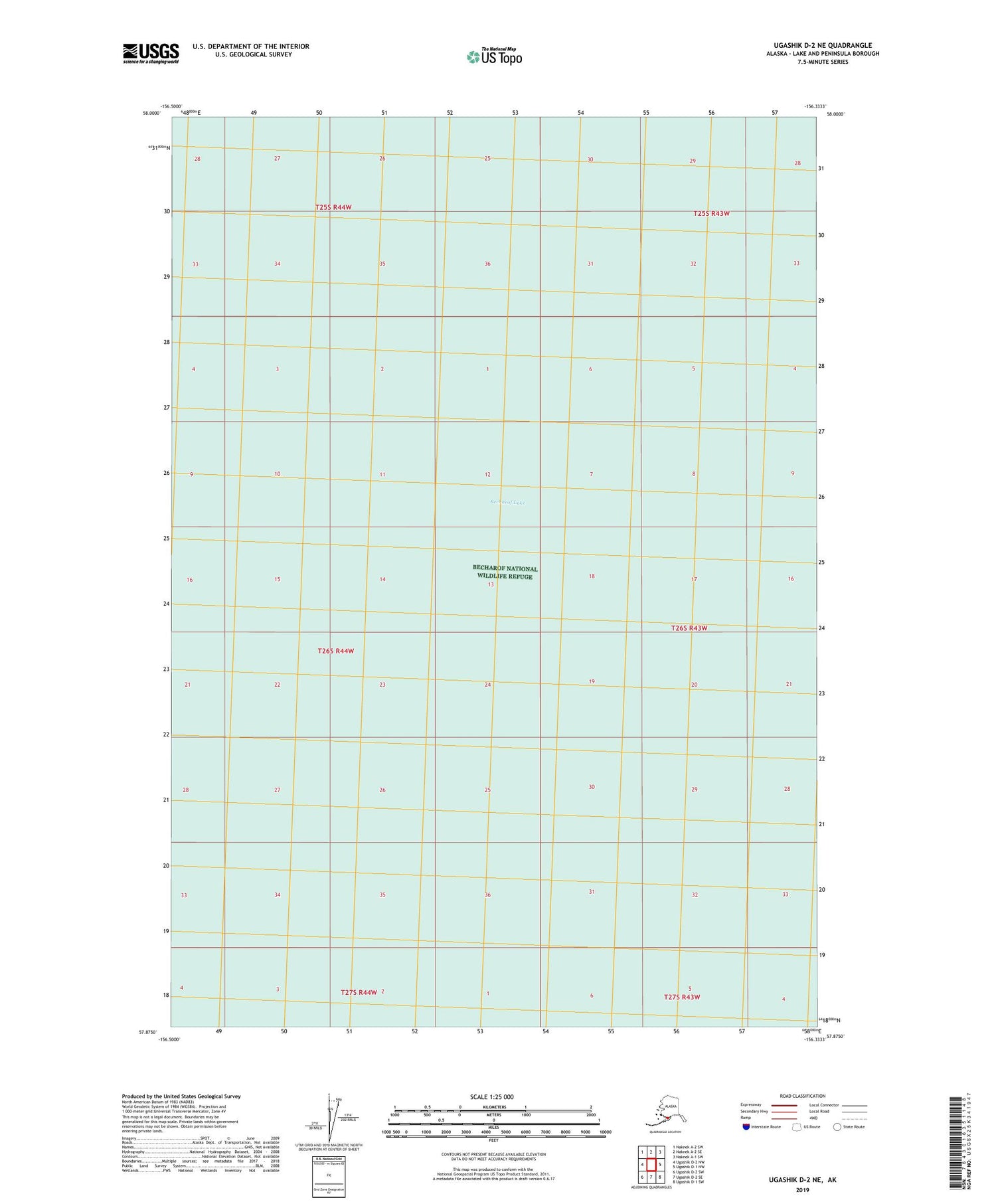 Ugashik D-2 NE Alaska US Topo Map Image
