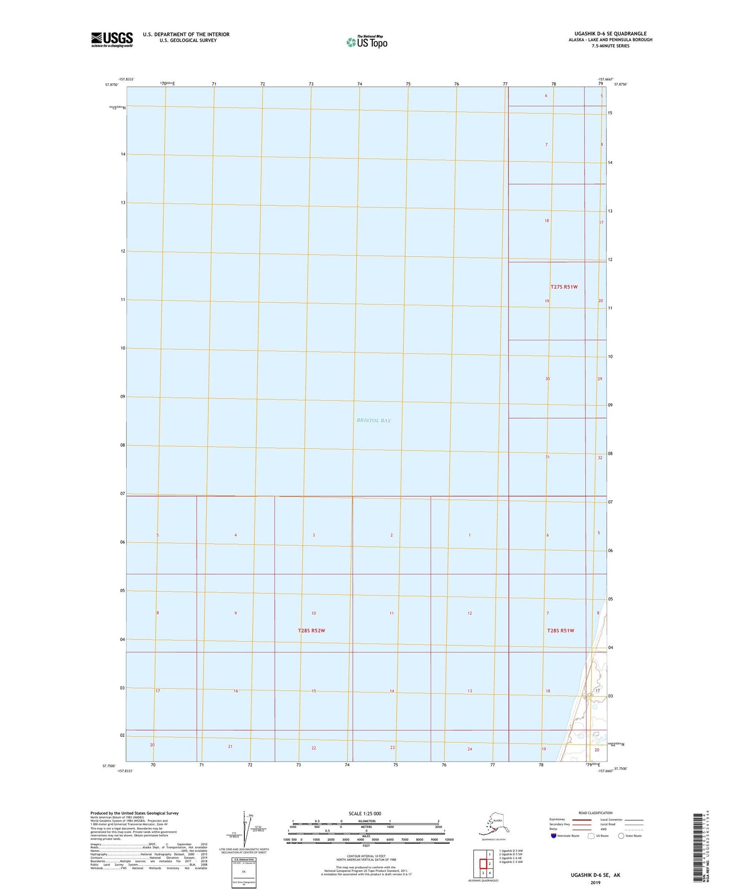 Ugashik D-6 SE Alaska US Topo Map Image