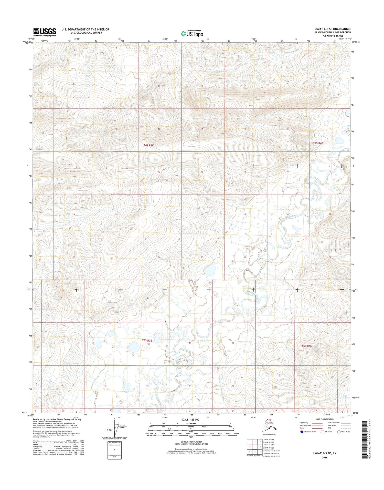 Umiat A-3 SE Alaska US Topo Map Image