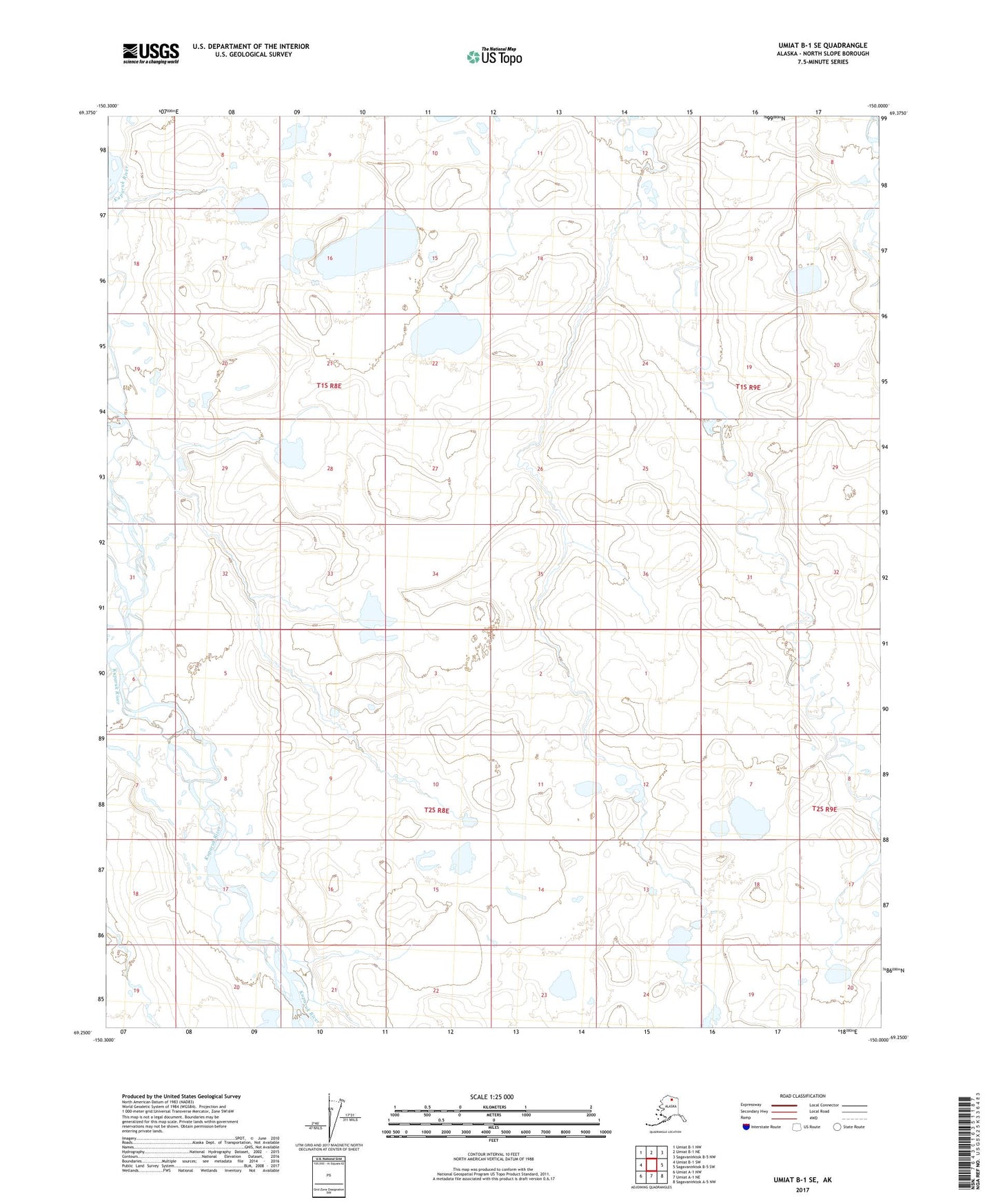 Umiat B-1 SE Alaska US Topo Map Image