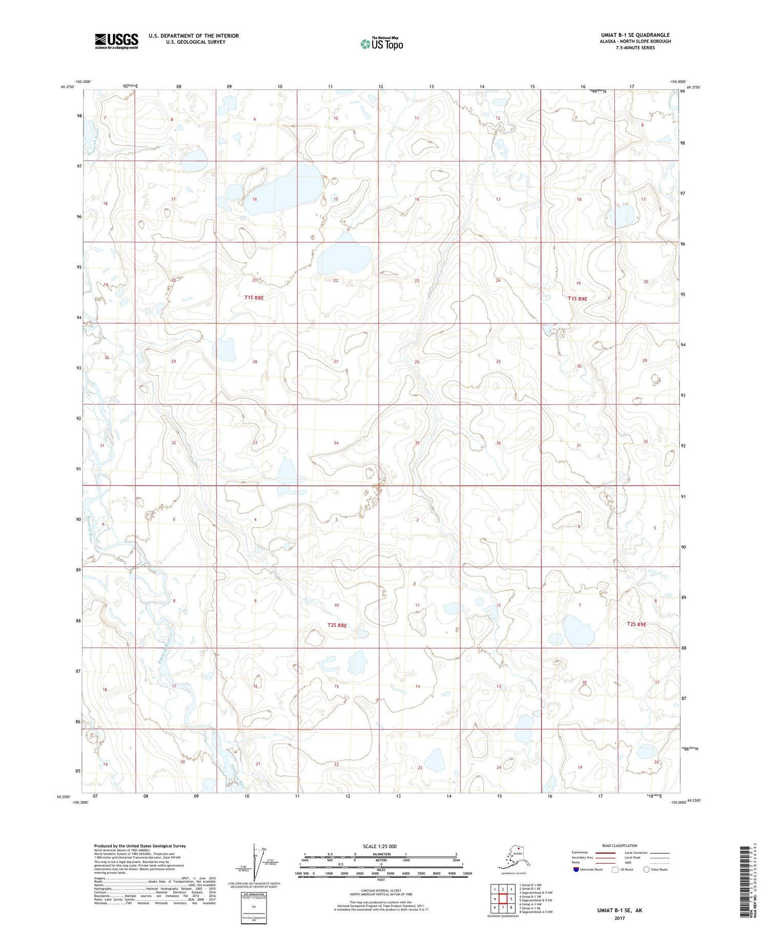 Umiat B-1 SE Alaska US Topo Map Image