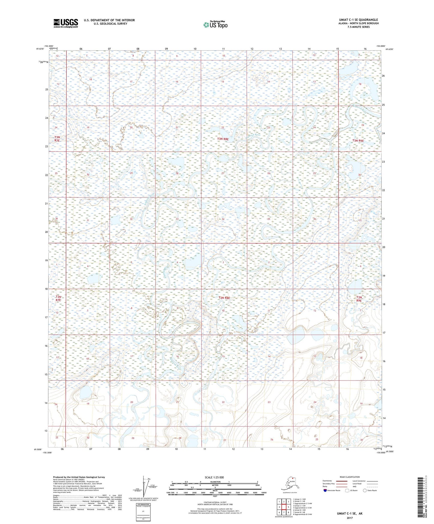 Umiat C-1 SE Alaska US Topo Map Image