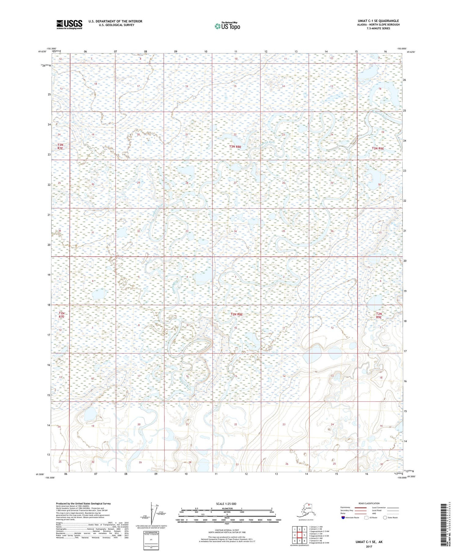 Umiat C-1 SE Alaska US Topo Map Image