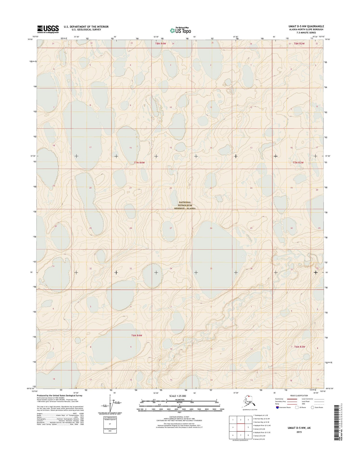 Umiat D-5 NW Alaska US Topo Map Image