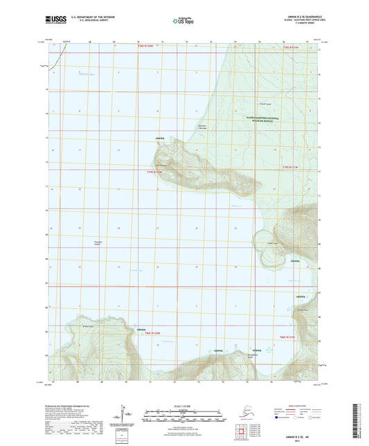 Umnak B-2 SE Alaska US Topo Map Image