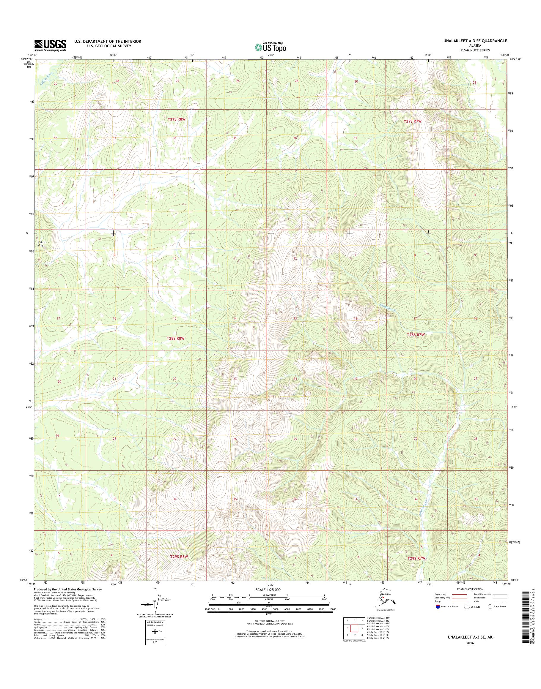 Unalakleet A-3 SE Alaska US Topo Map – MyTopo Map Store