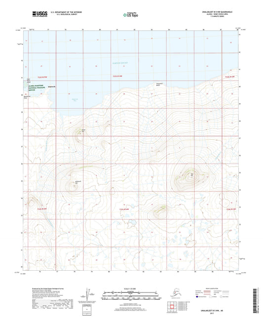 Unalakleet B-5 NW Alaska US Topo Map Image