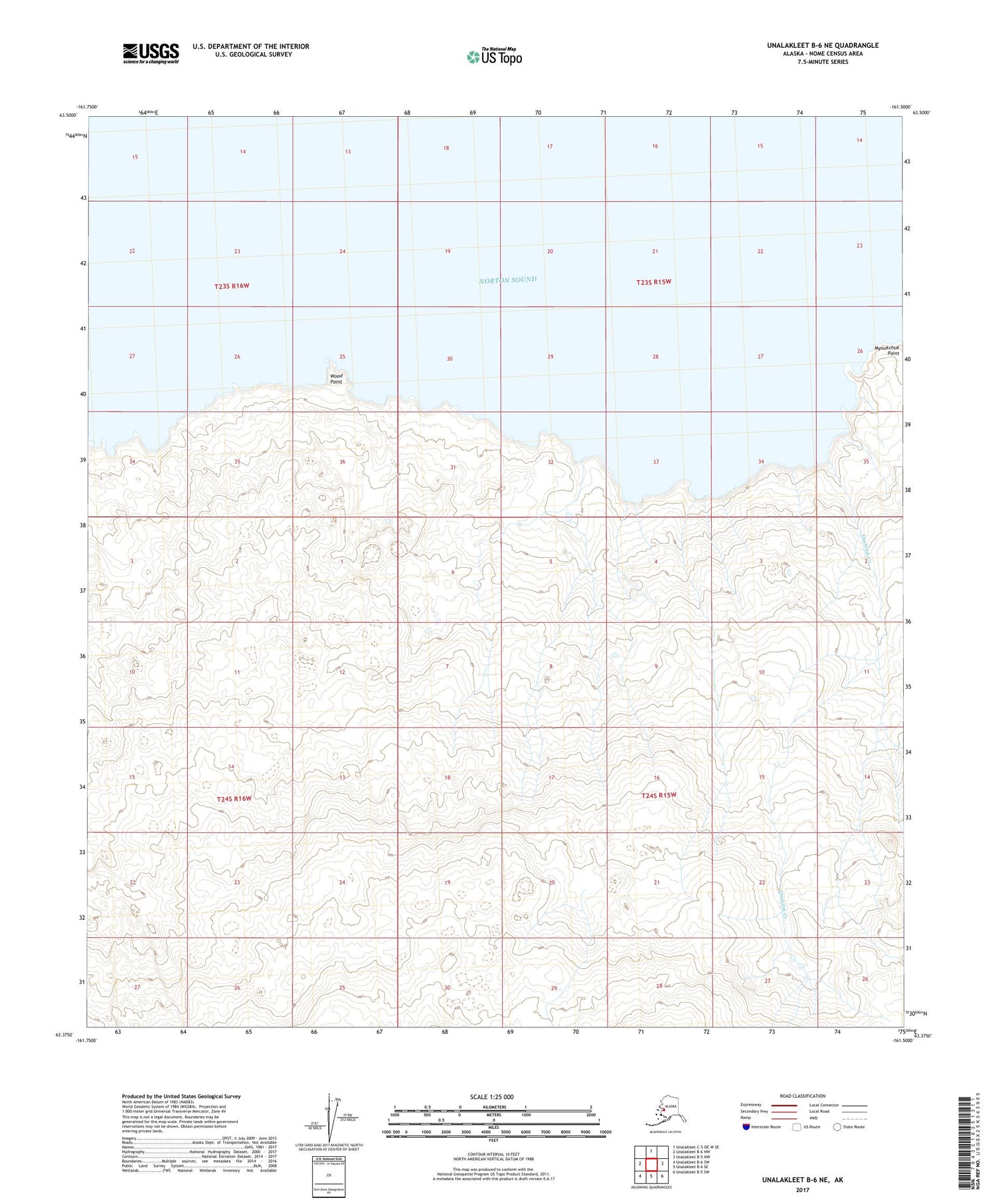 Unalakleet B-6 NE Alaska US Topo Map Image