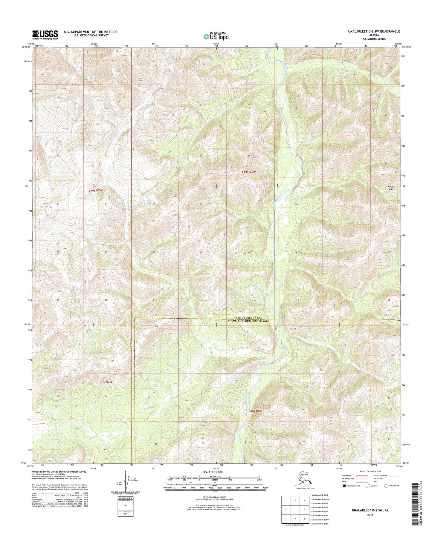 Unalakleet D-2 SW Alaska US Topo Map Image