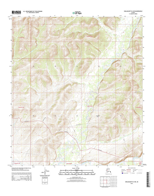 Unalakleet D-4 NE Alaska US Topo Map Image