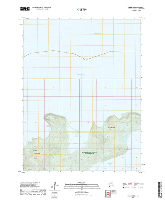 Unimak B-5 SW Alaska US Topo Map Image