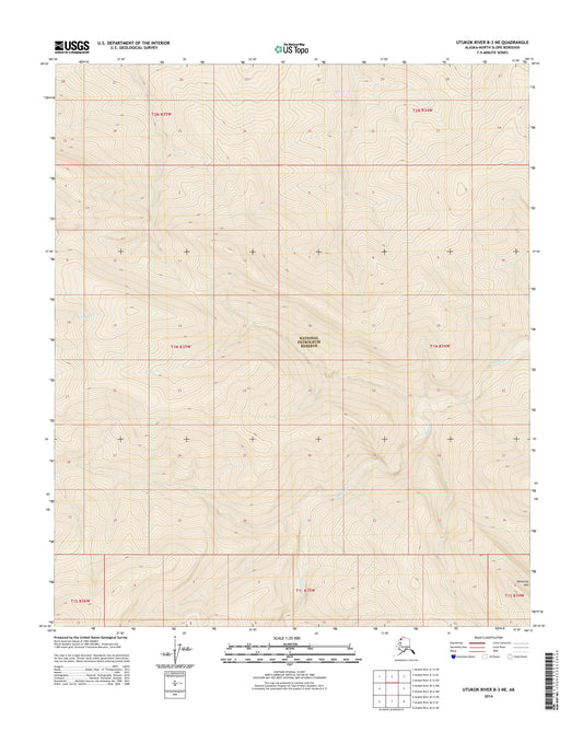 Utukok River B-3 NE Alaska US Topo Map Image