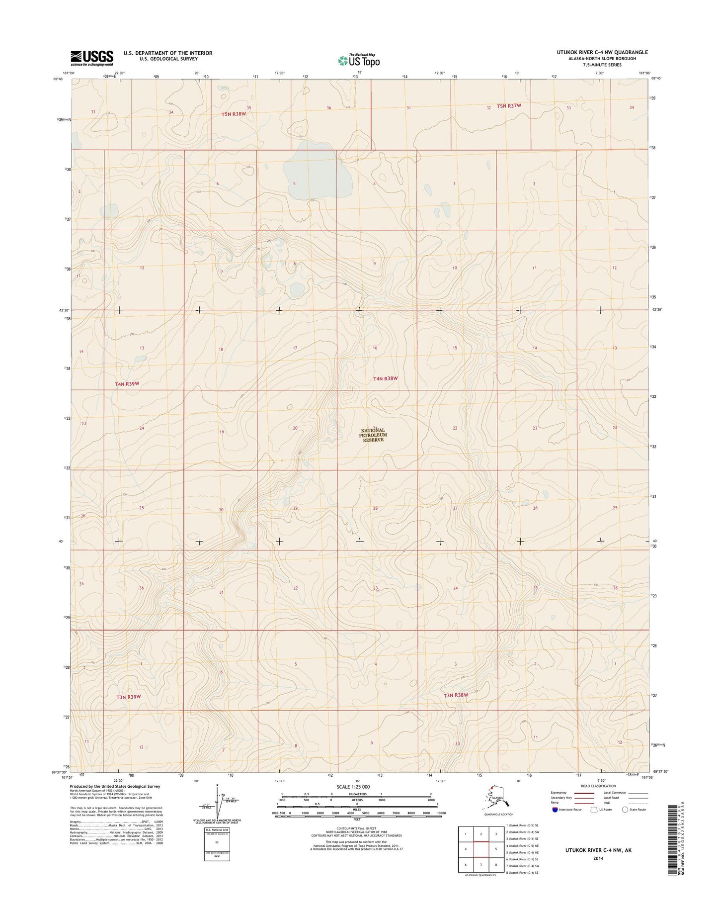 Utukok River C-4 NW Alaska US Topo Map Image