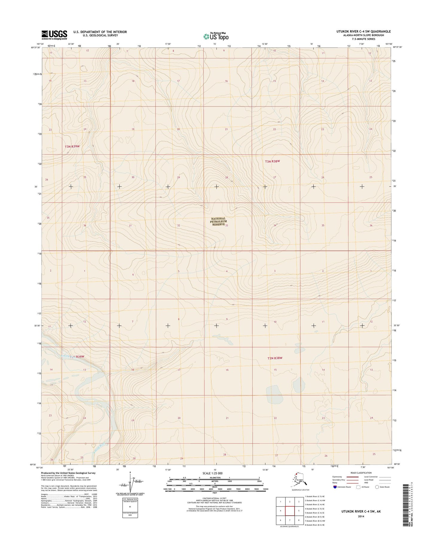 Utukok River C-4 SW Alaska US Topo Map Image