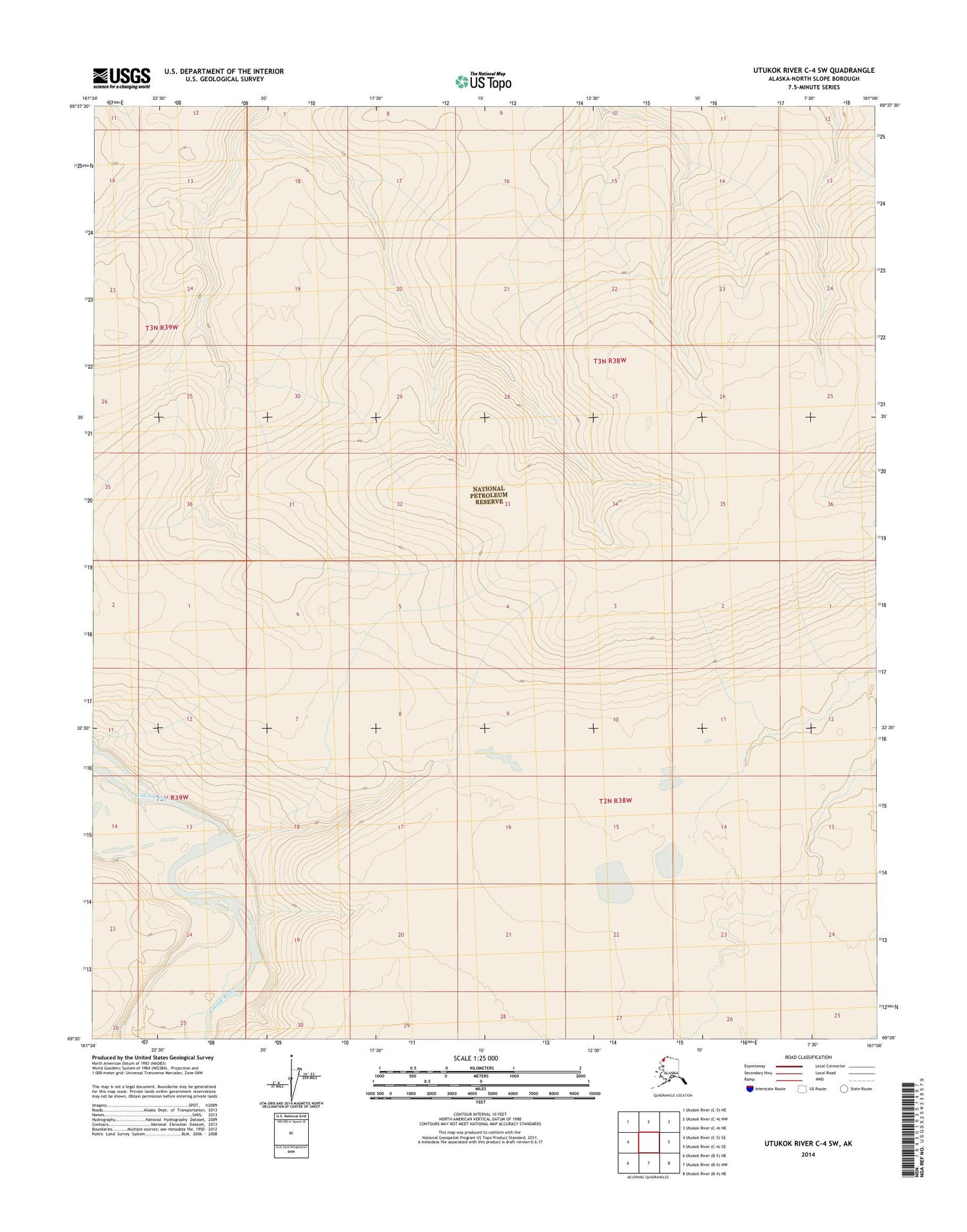 Utukok River C-4 SW Alaska US Topo Map Image
