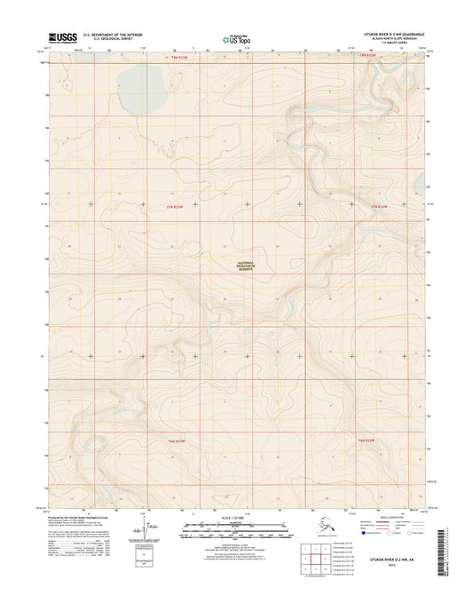 Utukok River D-2 NW Alaska US Topo Map Image