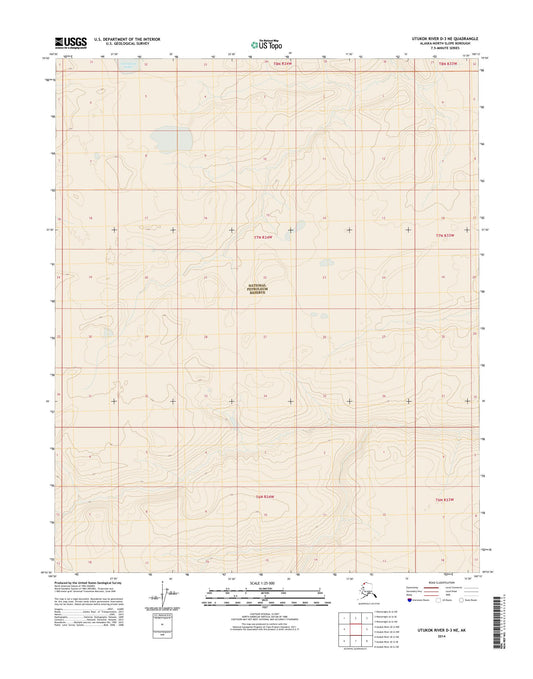 Utukok River D-3 NE Alaska US Topo Map Image