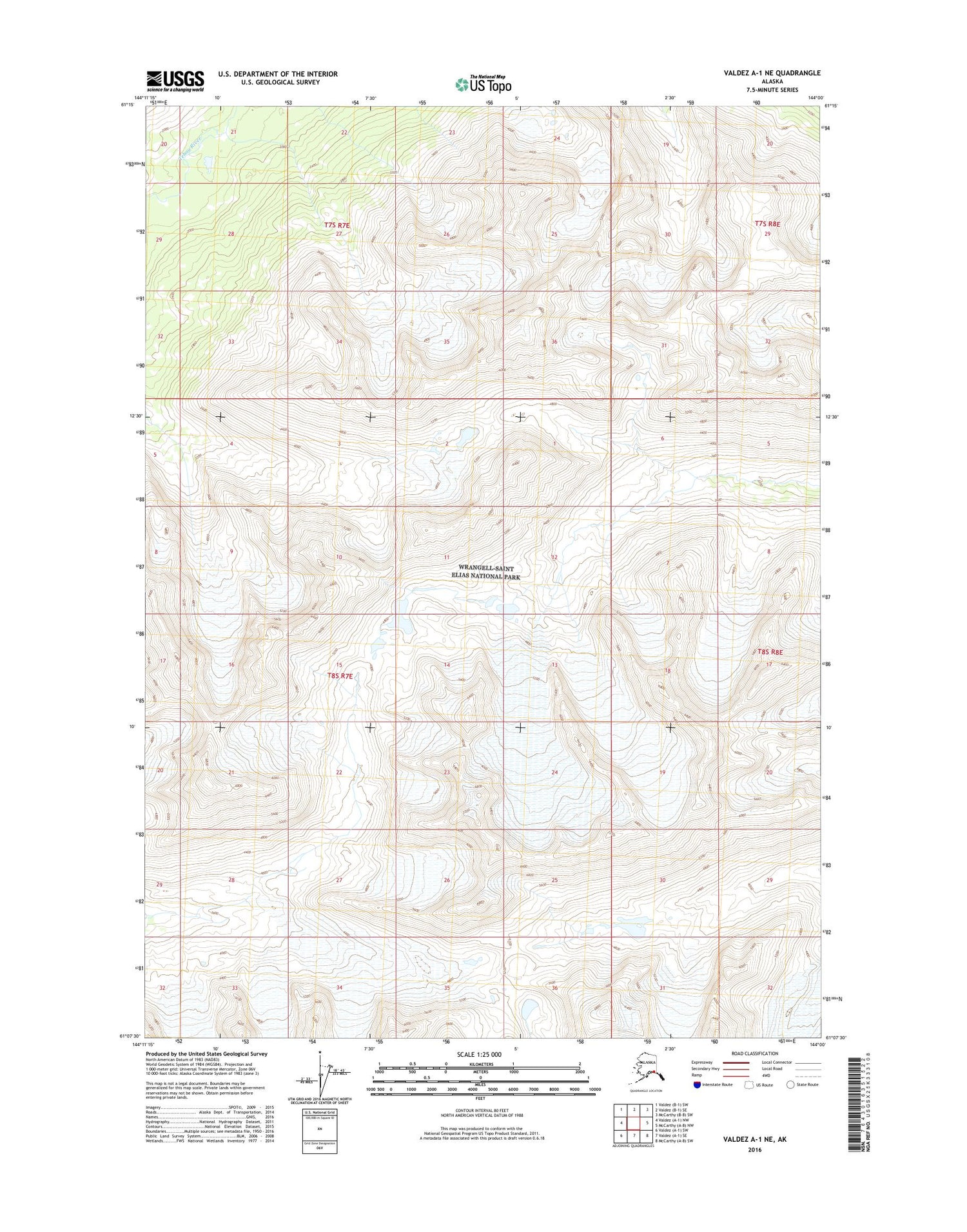 Valdez A-1 NE Alaska US Topo Map Image