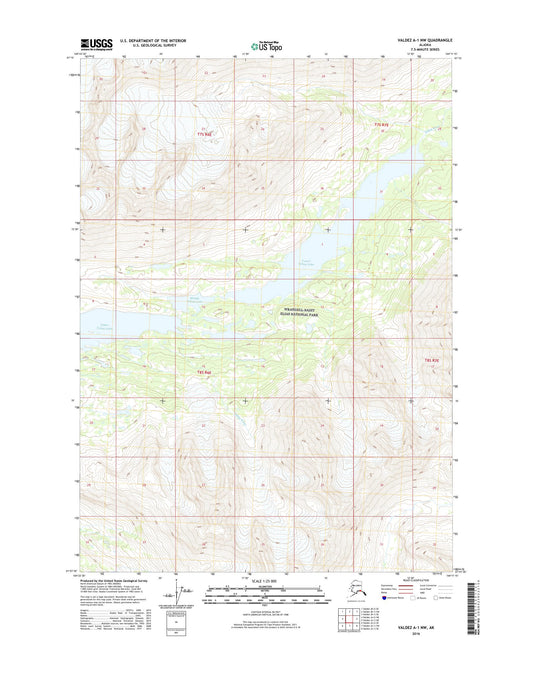 Valdez A-1 NW Alaska US Topo Map Image