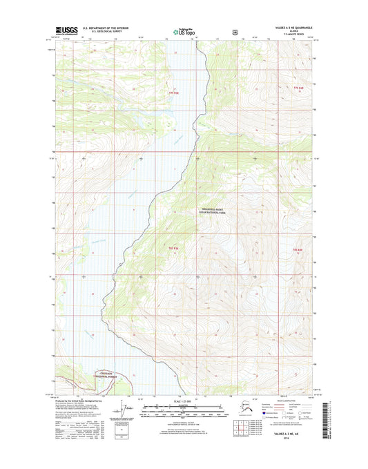 Valdez A-3 NE Alaska US Topo Map Image
