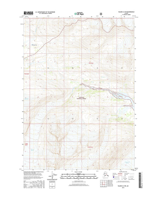 Valdez A-4 SW Alaska US Topo Map Image