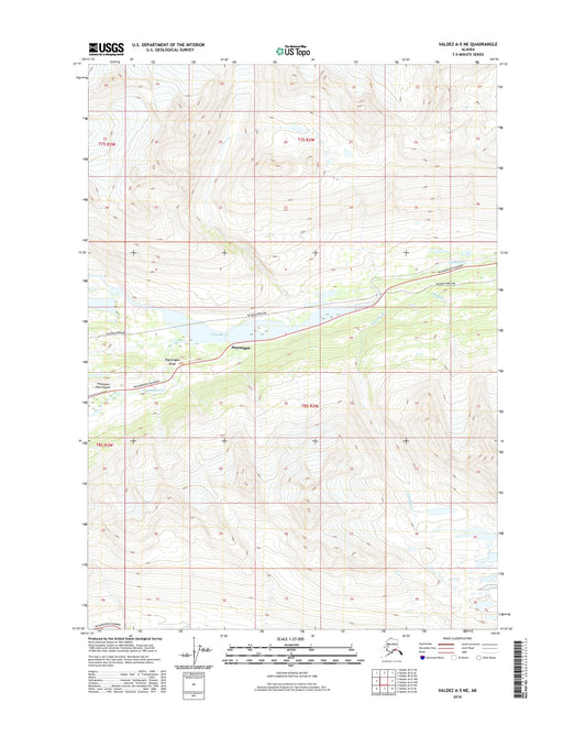 Valdez A-5 NE Alaska US Topo Map Image