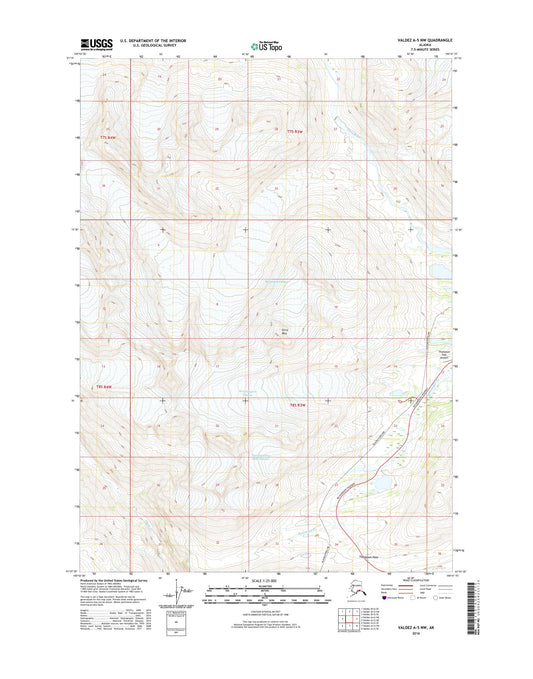 Valdez A-5 NW Alaska US Topo Map Image