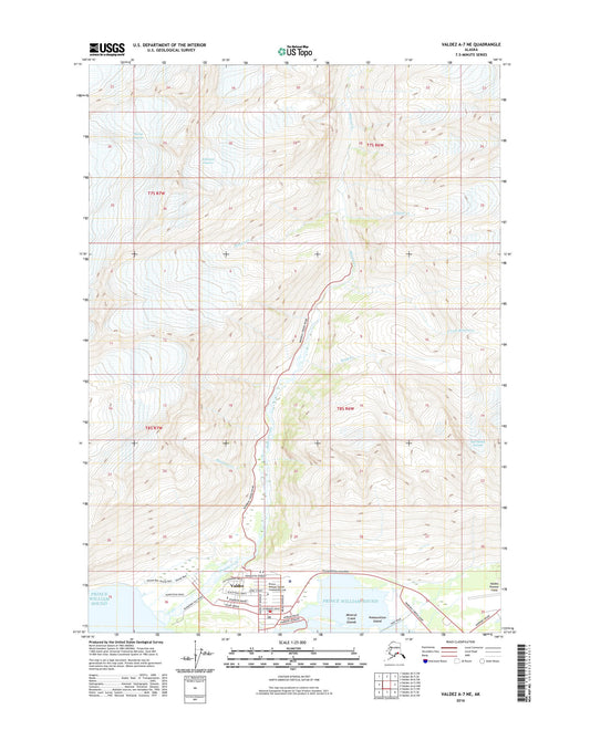 Valdez A-7 NE Alaska US Topo Map Image