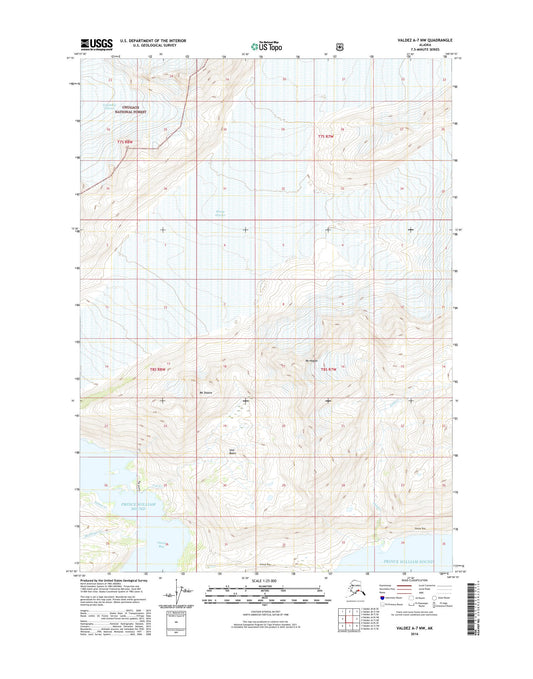 Valdez A-7 NW Alaska US Topo Map Image