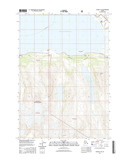 Valdez A-7 SE Alaska US Topo Map Image
