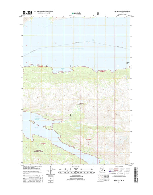 Valdez A-7 SW Alaska US Topo Map Image