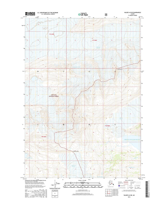 Valdez A-8 NE Alaska US Topo Map Image