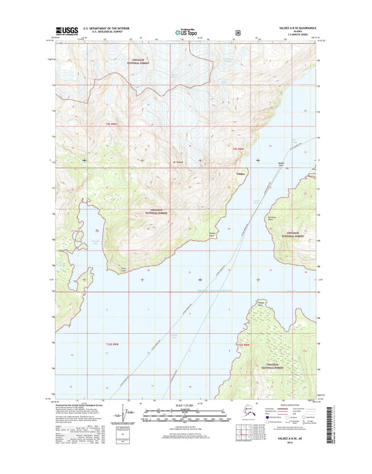 Valdez A-8 SE Alaska US Topo Map Image
