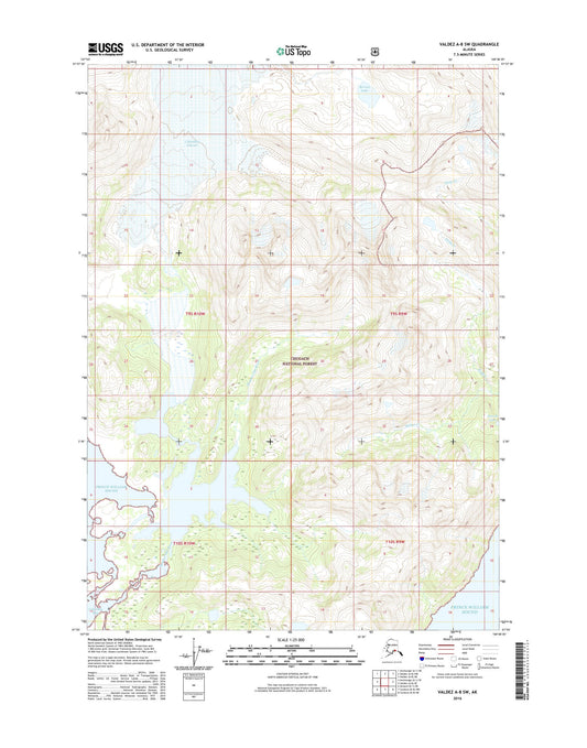 Valdez A-8 SW Alaska US Topo Map Image