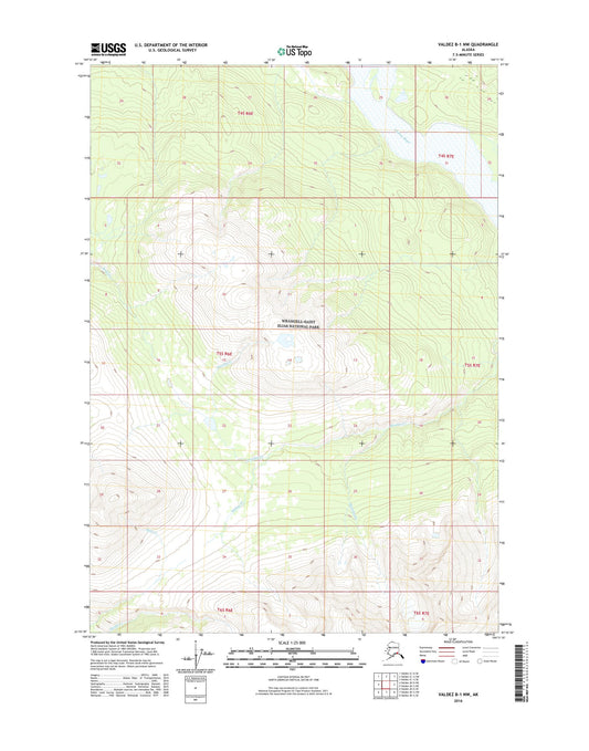 Valdez B-1 NW Alaska US Topo Map Image