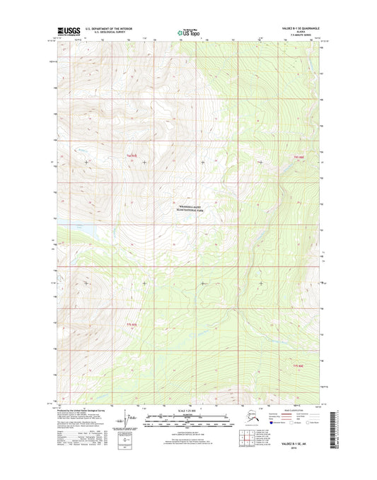 Valdez B-1 SE Alaska US Topo Map Image