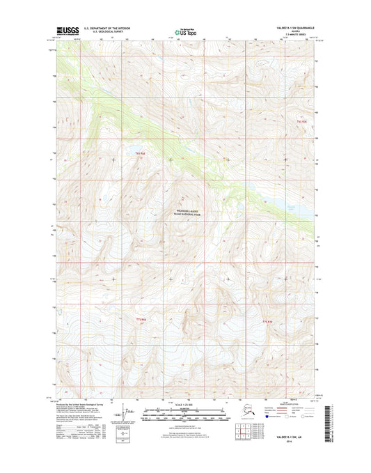 Valdez B-1 SW Alaska US Topo Map Image