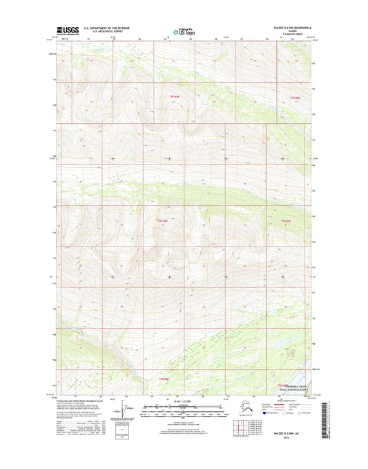 Valdez B-2 NW Alaska US Topo Map Image