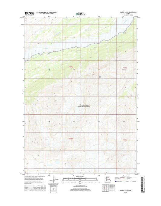 Valdez B-2 SW Alaska US Topo Map Image
