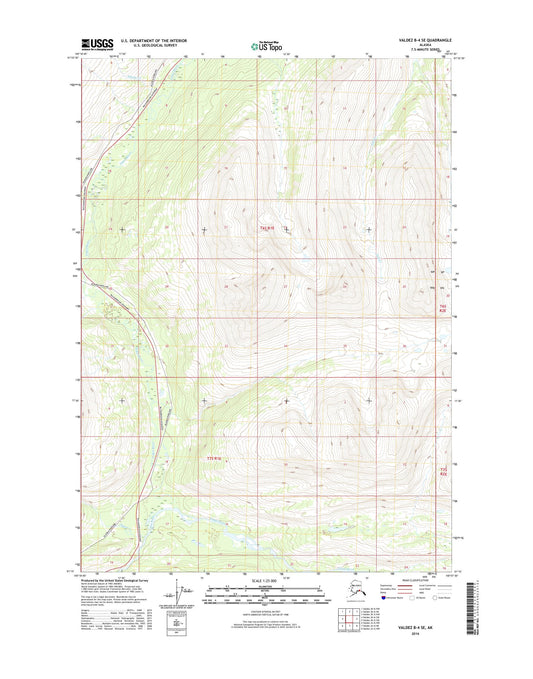 Valdez B-4 SE Alaska US Topo Map Image