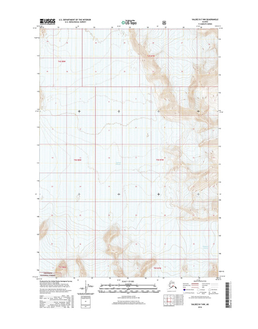 Valdez B-7 NW Alaska US Topo Map Image