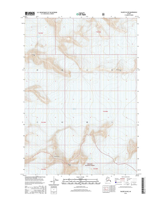 Valdez B-8 NE Alaska US Topo Map Image