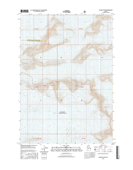 Valdez B-8 NW Alaska US Topo Map Image