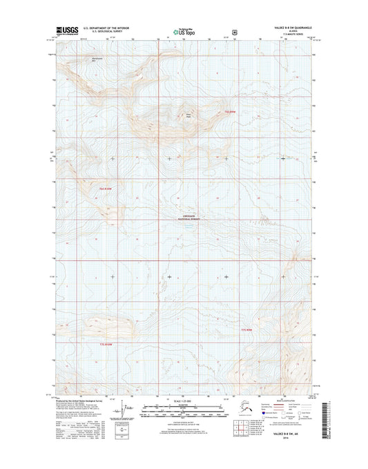 Valdez B-8 SW Alaska US Topo Map Image