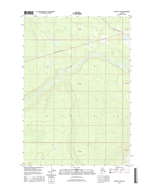 Valdez C-3 NW Alaska US Topo Map Image