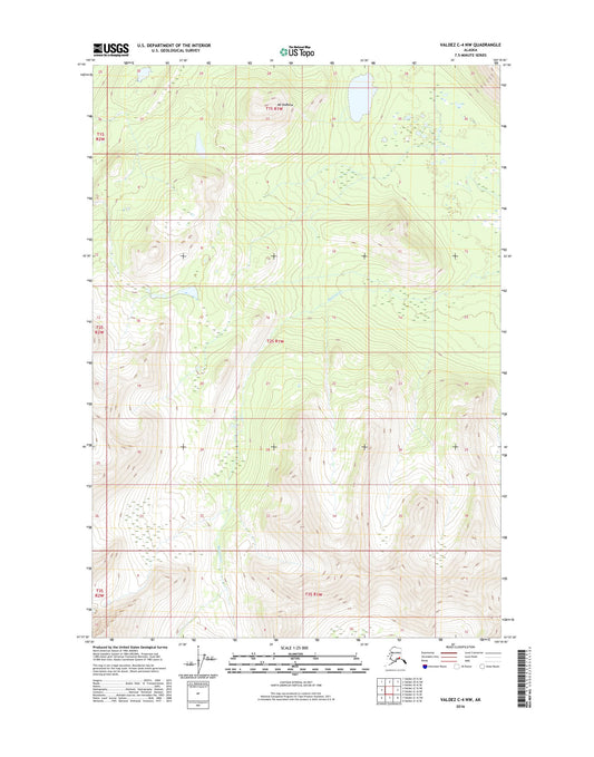 Valdez C-4 NW Alaska US Topo Map Image
