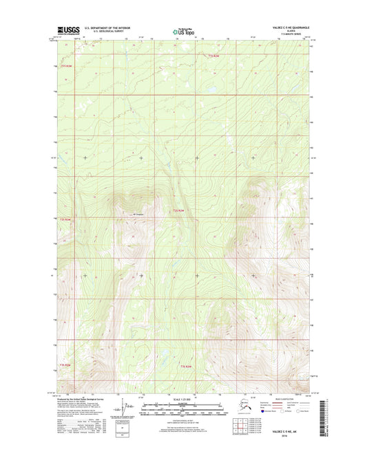 Valdez C-5 NE Alaska US Topo Map Image