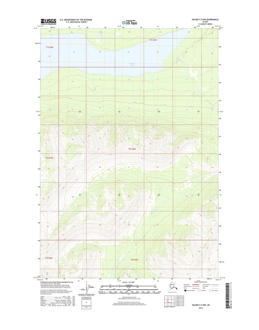 Valdez C-5 NW Alaska US Topo Map Image