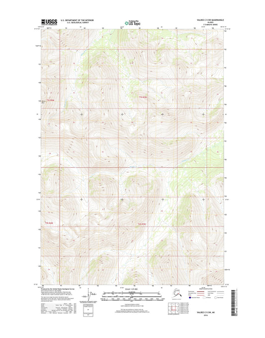 Valdez C-5 SW Alaska US Topo Map Image